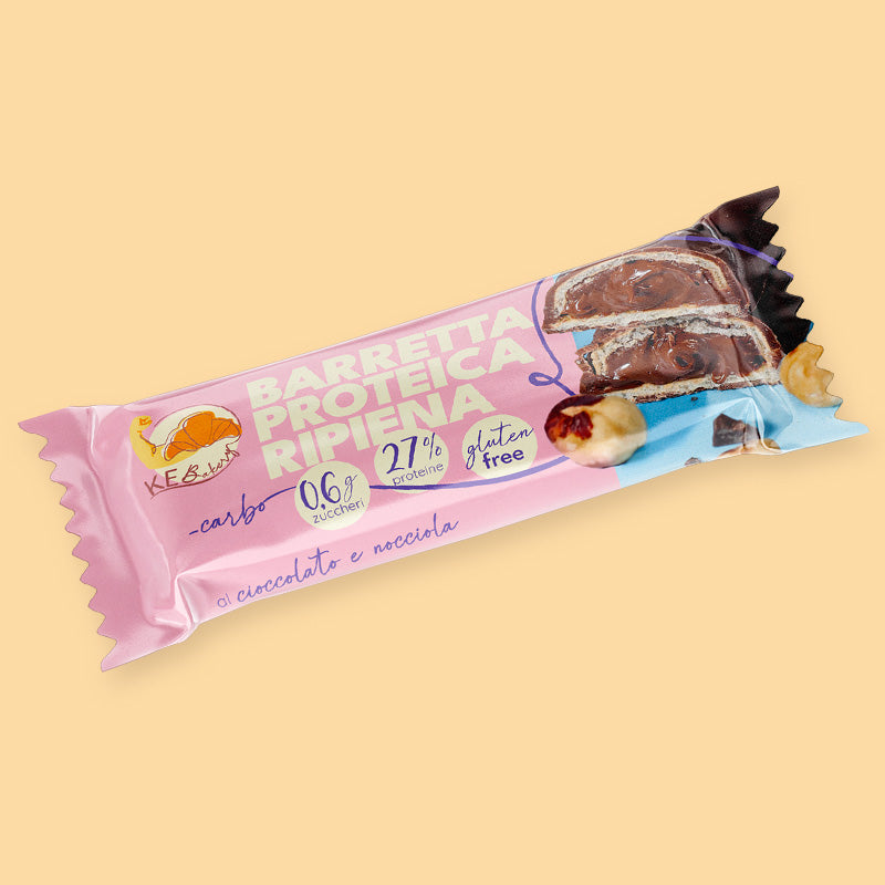 BARRETTA PROTEICA al CIOCCOLATO e  NOCCIOLA