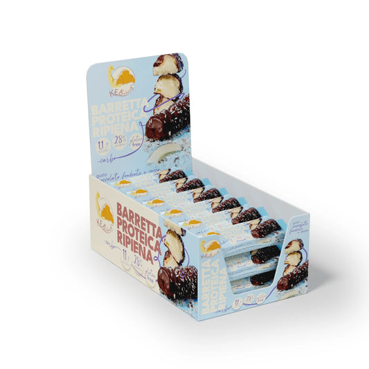 SHOWBOX 24 pezzi BARRETTA PROTEICA AL CIOCCOLATO FONDENTE e COCCO